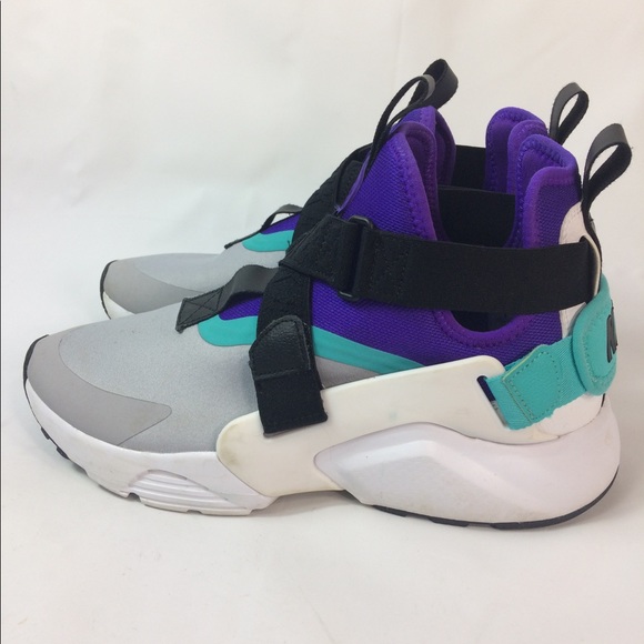 Nike Air Huarache City Size 8 Gray Purple Aqua - Picture 3 of 11